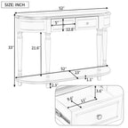Console de style rétro à plateau incurvé avec étagère ouverte