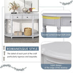Console de style rétro à plateau incurvé avec étagère ouverte