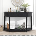 Console de style rétro à plateau incurvé avec étagère ouverte
