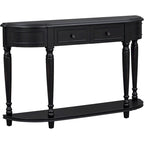 Console de style rétro à plateau incurvé avec étagère ouverte
