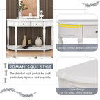 Console de style rétro à plateau incurvé avec étagère ouverte