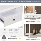 Console de style rétro à plateau incurvé avec étagère ouverte