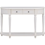 Console de style rétro à plateau incurvé avec étagère ouverte