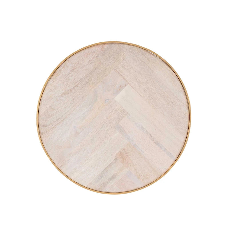 Ensemble de 2 tables d'appoint gigognes en bois de manguier | Style industriel | Piètement en fer noir ou doré | Aucun assemblage requis