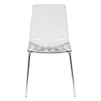 Lot de 2 chaises de salle à manger en acrylique transparent | Pieds chromés | Légères | Faciles à nettoyer | 82,5 cm H
