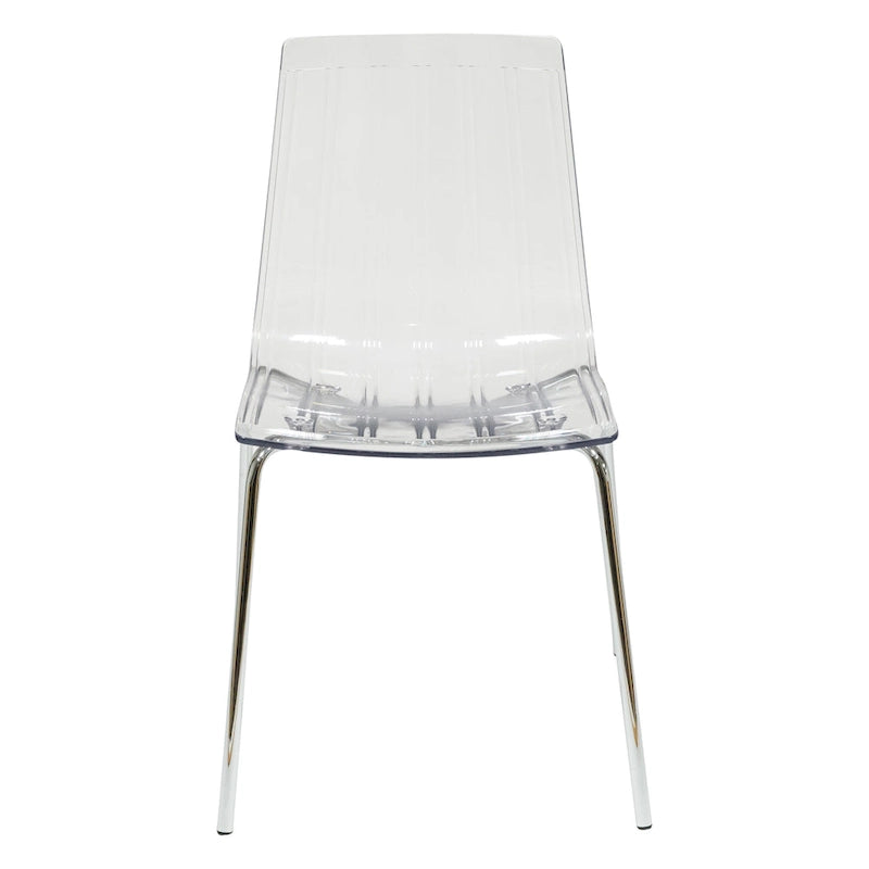 Lot de 2 chaises de salle à manger en acrylique transparent | Pieds chromés | Légères | Faciles à nettoyer | 82,5 cm H