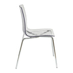 Lot de 2 chaises de salle à manger en acrylique transparent | Pieds chromés | Légères | Faciles à nettoyer | 82,5 cm H