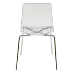 Lot de 2 chaises de salle à manger en acrylique transparent | Pieds chromés | Légères | Faciles à nettoyer | 82,5 cm H