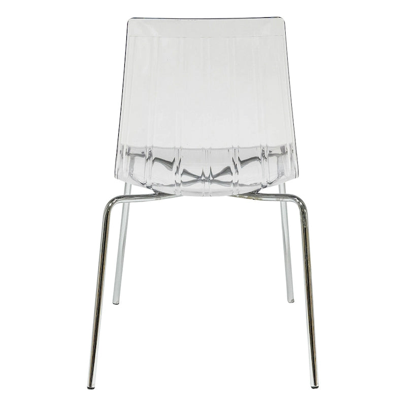 Lot de 2 chaises de salle à manger en acrylique transparent | Pieds chromés | Légères | Faciles à nettoyer | 82,5 cm H