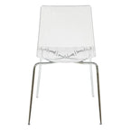 Lot de 2 chaises de salle à manger en acrylique transparent | Pieds chromés | Légères | Faciles à nettoyer | 82,5 cm H