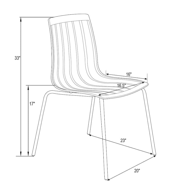 Lot de 2 chaises de salle à manger en acrylique transparent | Pieds chromés | Légères | Faciles à nettoyer | 82,5 cm H