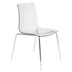 Lot de 2 chaises de salle à manger en acrylique transparent | Pieds chromés | Légères | Faciles à nettoyer | 82,5 cm H