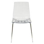 Lot de 2 chaises de salle à manger en acrylique transparent | Pieds chromés | Légères | Faciles à nettoyer | 82,5 cm H