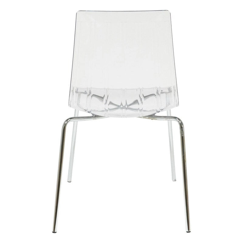 Lot de 2 chaises de salle à manger en acrylique transparent | Pieds chromés | Légères | Faciles à nettoyer | 82,5 cm H