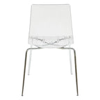 Lot de 2 chaises de salle à manger en acrylique transparent | Pieds chromés | Légères | Faciles à nettoyer | 82,5 cm H