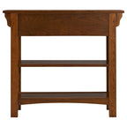 Console bibliothèque de style Mission avec 2 tiroirs | Bois de frêne massif | Quincaillerie noircie | 34"L