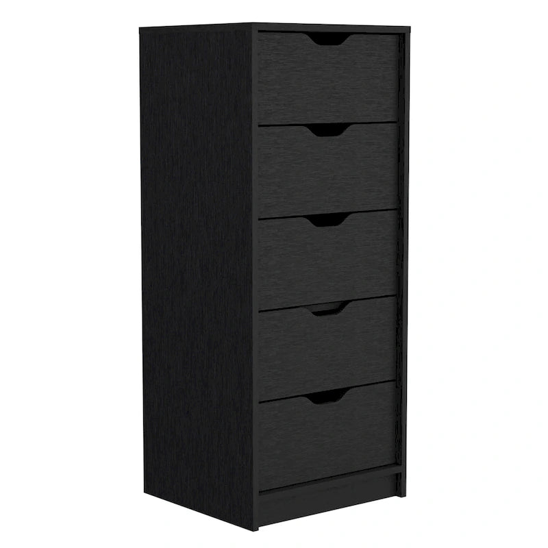 Commode haute à 5 tiroirs avec système coulissant