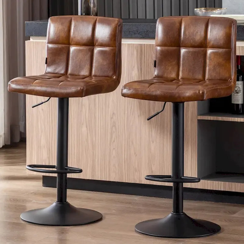 Tabourets de bar pivotants à hauteur réglable sans accoudoirs