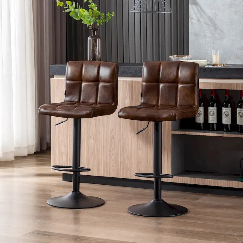 Tabourets de bar pivotants à hauteur réglable sans accoudoirs