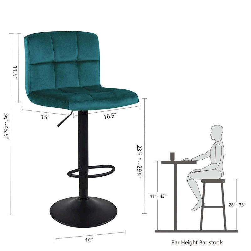 Tabourets de bar pivotants à hauteur réglable sans accoudoirs