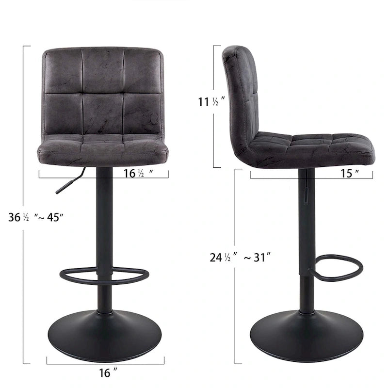 Tabourets de bar pivotants à hauteur réglable sans accoudoirs