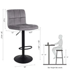Tabourets de bar pivotants à hauteur réglable sans accoudoirs