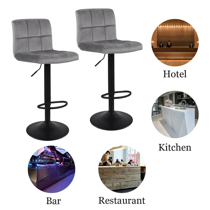 Tabourets de bar pivotants à hauteur réglable sans accoudoirs