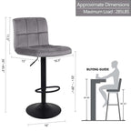 Tabourets de bar pivotants à hauteur réglable sans accoudoirs