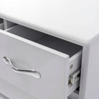 Commode moderne à 6 tiroirs | MDF E1 | Pieds en tube d'acier | Blanc ou Gris | 69,98 cm (L) | Poignées invisibles