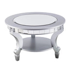 Table basse ronde effet miroir | Style glamour contemporain | Surface réfléchissante | Salon