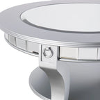 Table basse ronde effet miroir | Style glamour contemporain | Surface réfléchissante | Salon