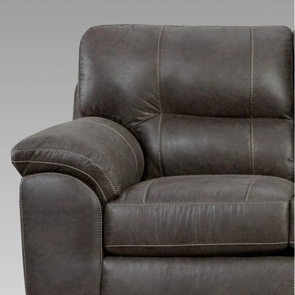 Ensemble de canapé 4 pièces avec surmatelas | Canapé, causeuse, fauteuil et pouf | Similicuir | Sequoia Ash