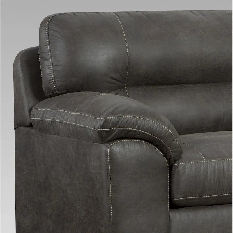 Ensemble de canapé 4 pièces avec surmatelas | Canapé, causeuse, fauteuil et pouf | Similicuir | Sequoia Ash