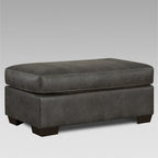 Ensemble de canapé 4 pièces avec surmatelas | Canapé, causeuse, fauteuil et pouf | Similicuir | Sequoia Ash