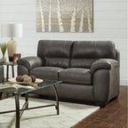 Ensemble de canapé 4 pièces avec surmatelas | Canapé, causeuse, fauteuil et pouf | Similicuir | Sequoia Ash