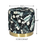 Repose-pieds rond en velours ottoman | Base en acier finition or | Coussin en mousse | 113 kg | Antidérapant | Plusieurs coloris