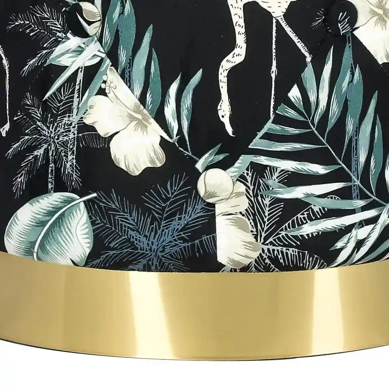 Repose-pieds rond en velours ottoman | Base en acier finition or | Coussin en mousse | 113 kg | Antidérapant | Plusieurs coloris