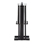 Ensemble de 4 tables de service imitation marbre avec support de rangement | Pliables | Base noire | Capacité de 9 kg