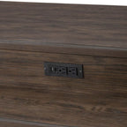 Table console de bar 4 pièces et 3 tabourets | Bois d'hévéa | Station de charge intégrée | Marron selle