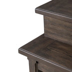 Table console de bar 4 pièces et 3 tabourets | Bois d'hévéa | Station de charge intégrée | Marron selle