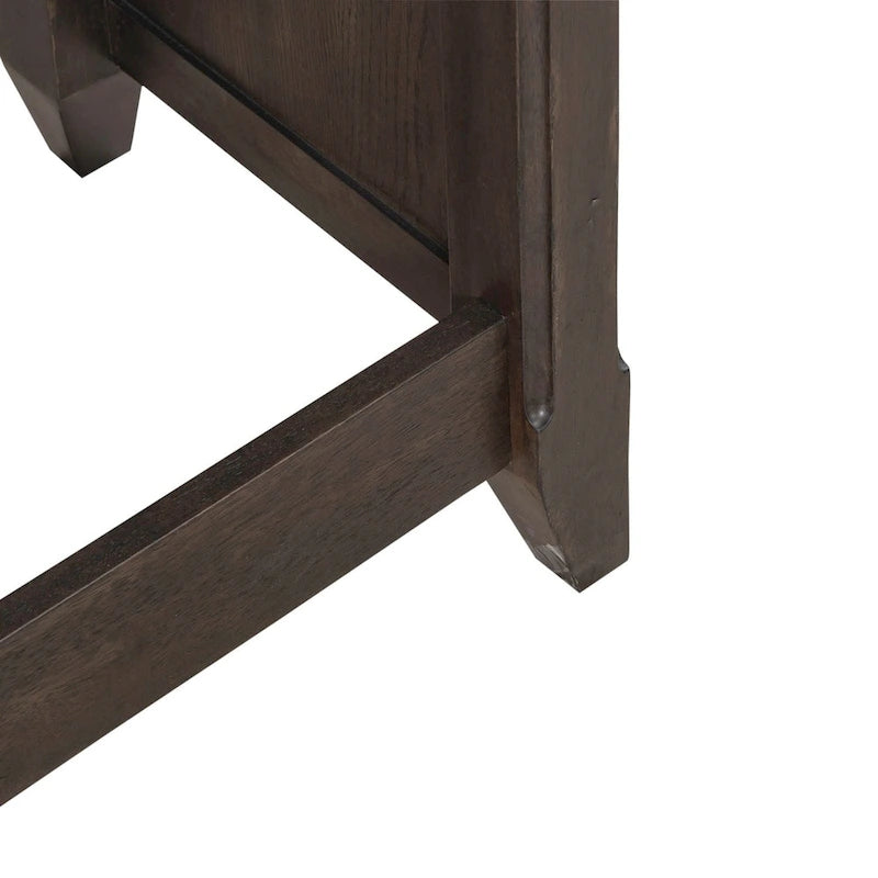 Table console de bar 4 pièces et 3 tabourets | Bois d'hévéa | Station de charge intégrée | Marron selle