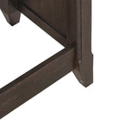 Table console de bar 4 pièces et 3 tabourets | Bois d'hévéa | Station de charge intégrée | Marron selle