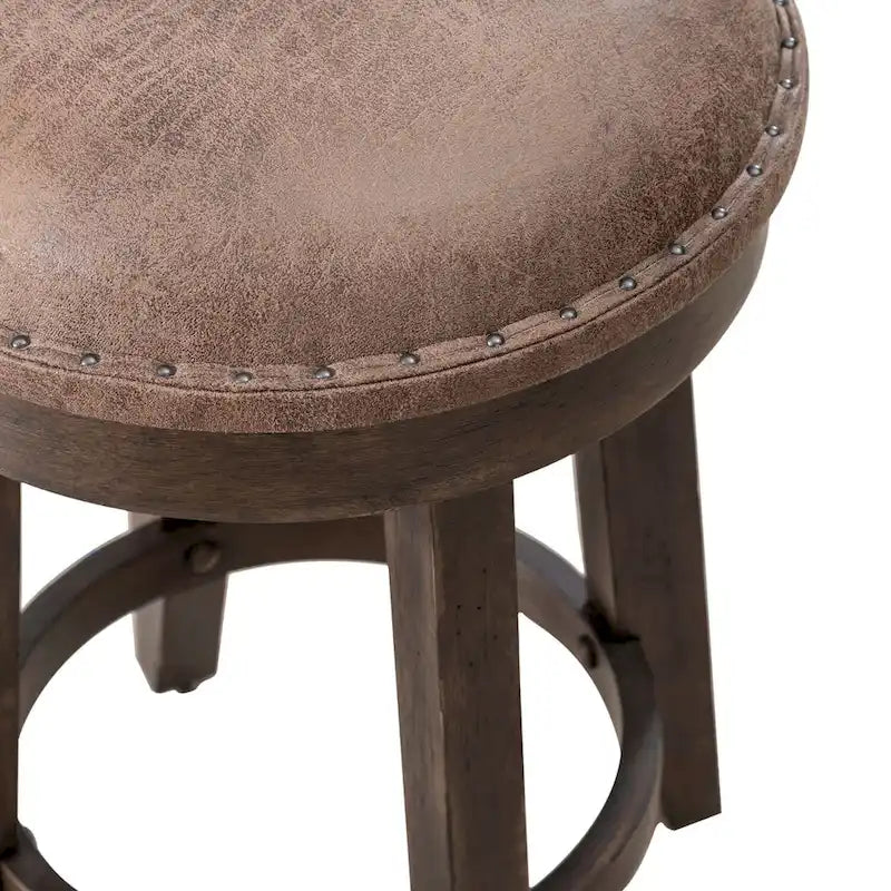 Table console de bar 4 pièces et 3 tabourets | Bois d'hévéa | Station de charge intégrée | Marron selle