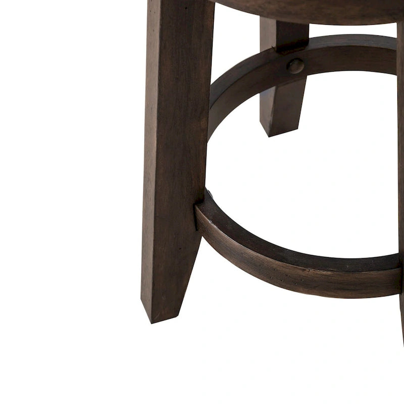 Table console de bar 4 pièces et 3 tabourets | Bois d'hévéa | Station de charge intégrée | Marron selle