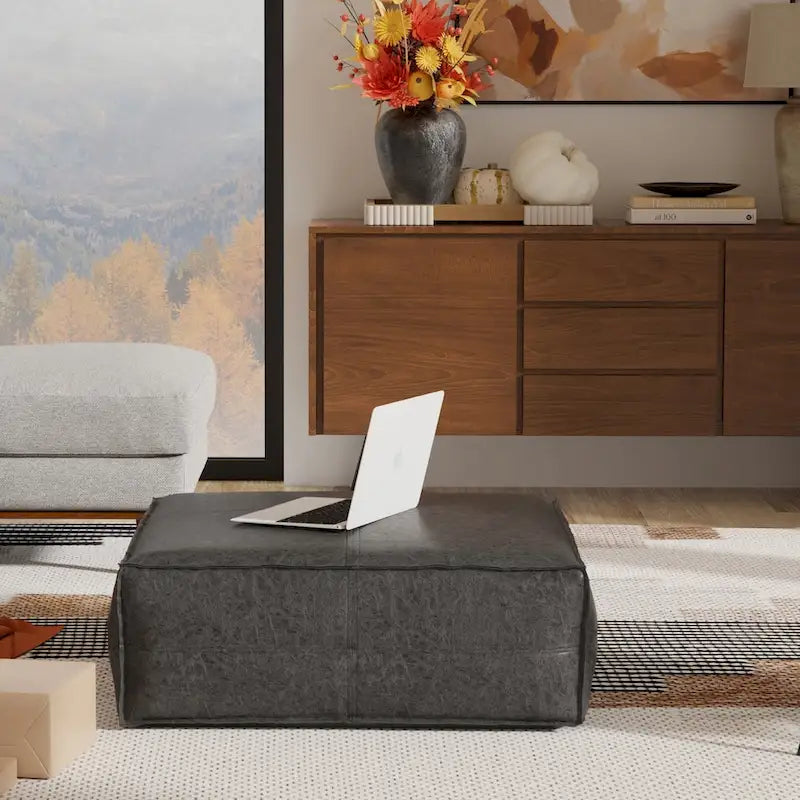 Fauteuil inclinable électrique en cuir véritable avec port de chargement USB | Style moderne | Design ergonomique