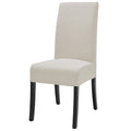 Lot de 2 chaises de salle à manger droites en tissu | Revêtement beige | Pieds évasés | Entièrement assemblées