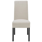 Lot de 2 chaises de salle à manger droites en tissu | Revêtement beige | Pieds évasés | Entièrement assemblées