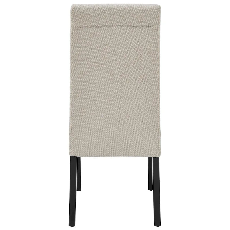 Lot de 2 chaises de salle à manger droites en tissu | Revêtement beige | Pieds évasés | Entièrement assemblées