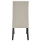 Lot de 2 chaises de salle à manger droites en tissu | Revêtement beige | Pieds évasés | Entièrement assemblées
