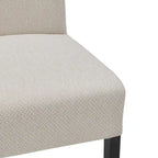 Lot de 2 chaises de salle à manger droites en tissu | Revêtement beige | Pieds évasés | Entièrement assemblées